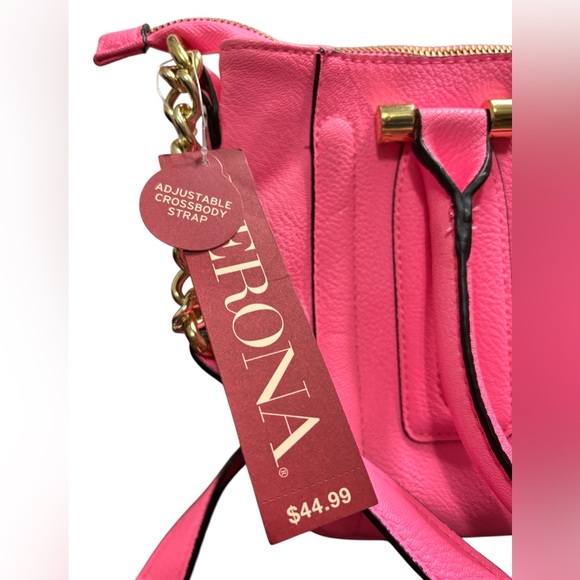 Merona Neon Pink Satchel Crossbody NWT - Picture 3 of 4